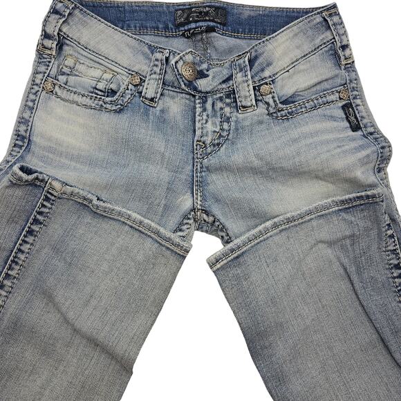 Silver Jeans Co Woman size W26/L31 Tuesday Low Slim Bootcut Denim Blue Jeans Y2K - Picture 5 of 9